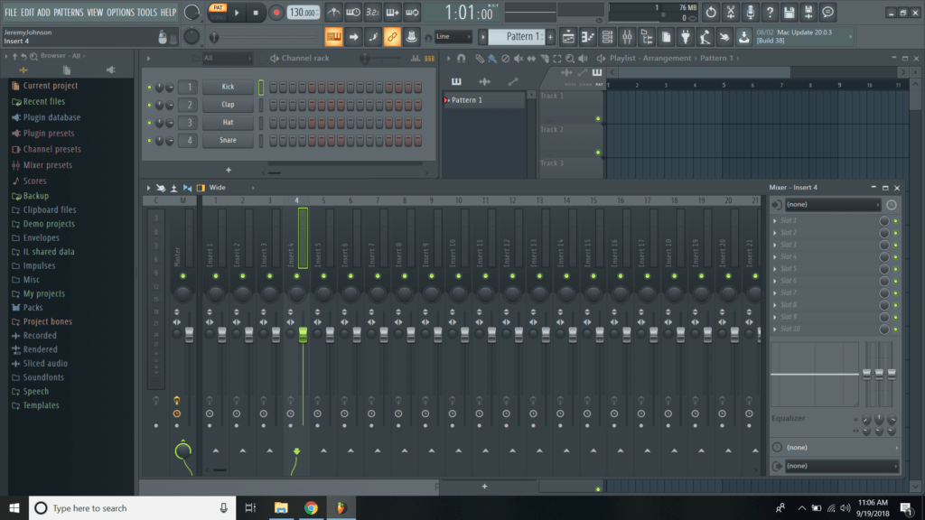 fl studio mixer insert 4