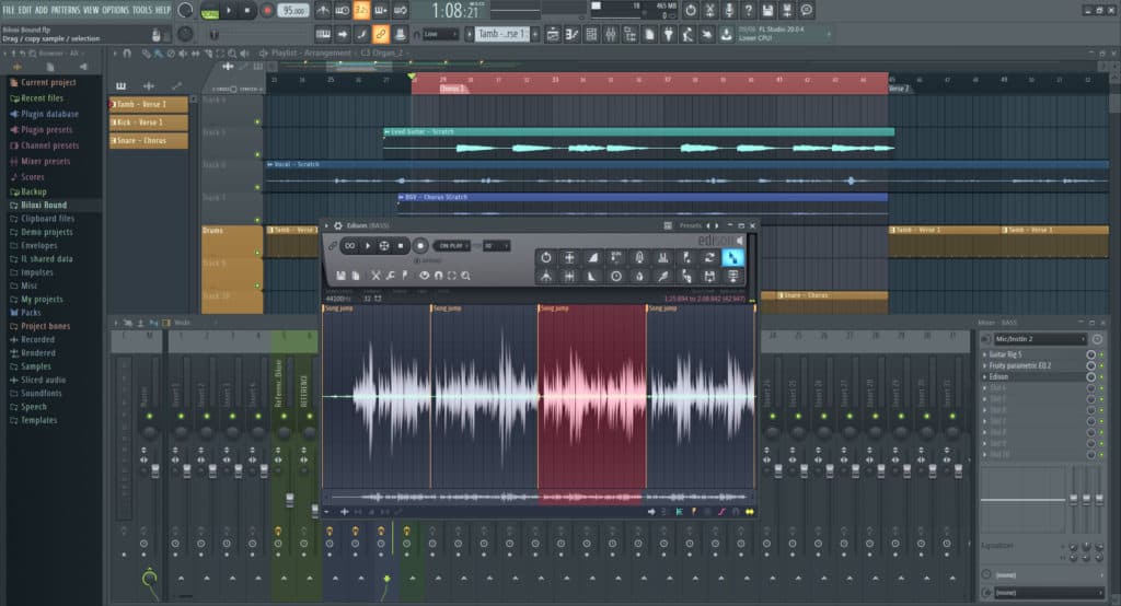 fl studio drag clip button