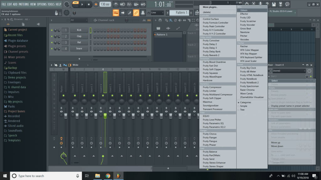 fl studio edison window