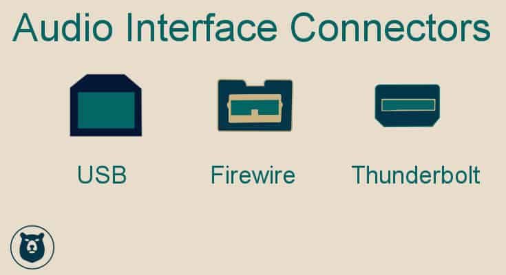 usb thunderbolt firewire audio interface connectors