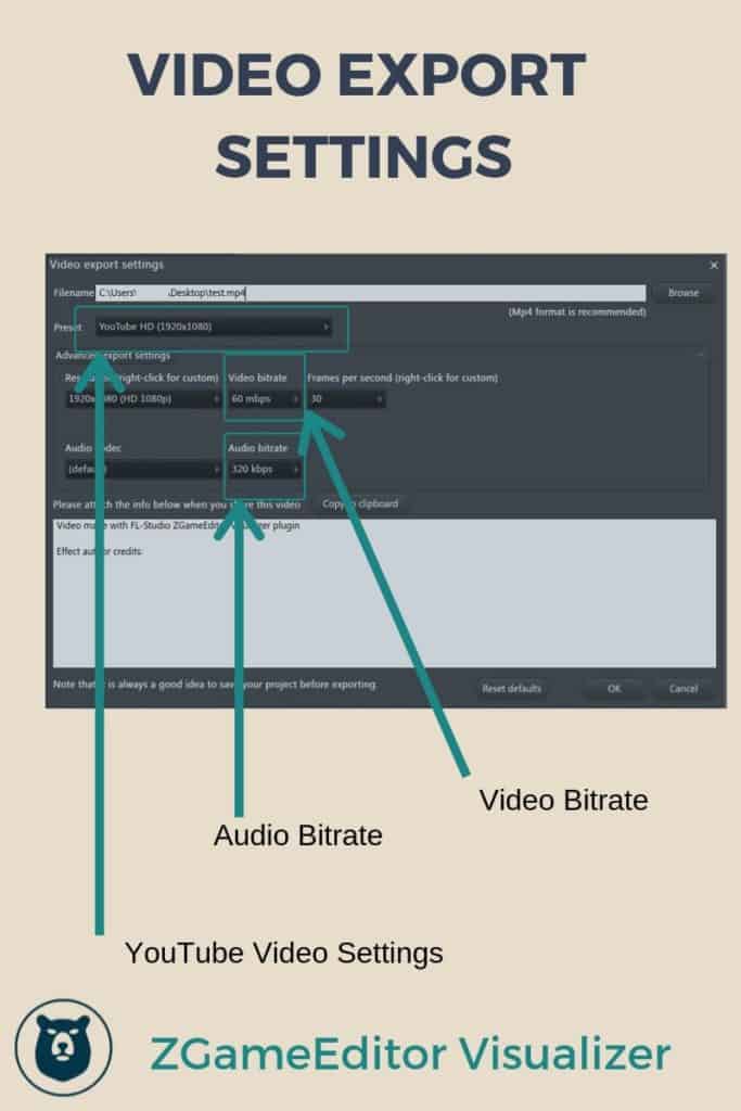 ZGameEditor Visualizer - Video Export Settings