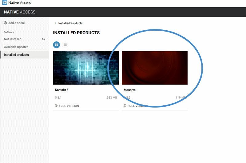 native access massive installed