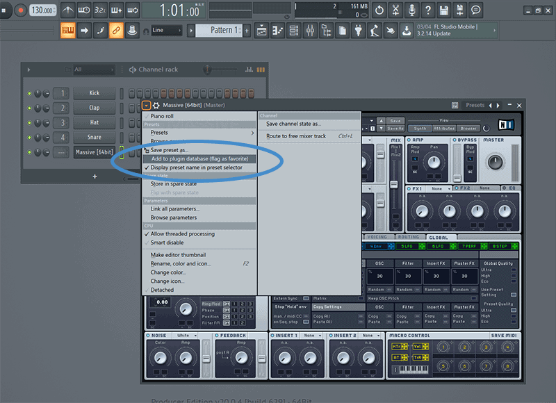 fl studio add to plugin database flag as favorite