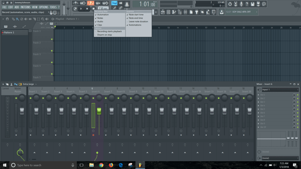 fl studio recording button right click options