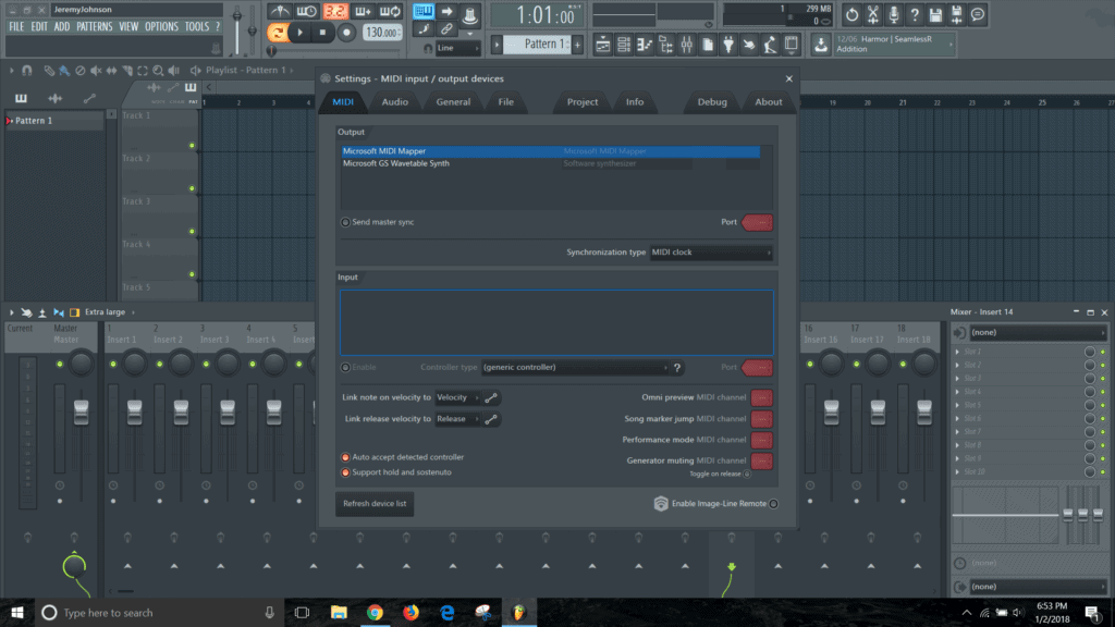 fl studio open settings menu