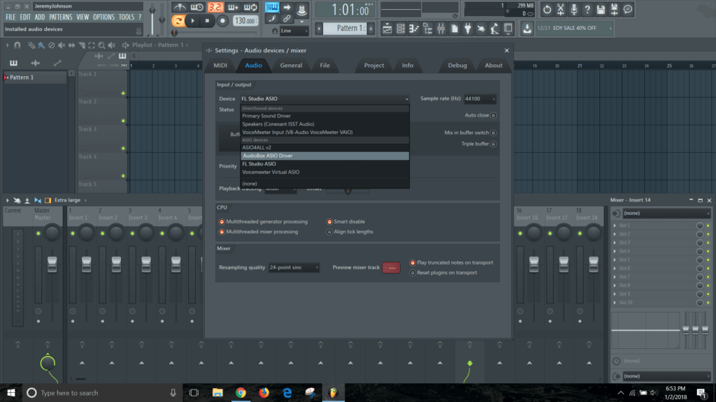 fl studio selecting asio driver