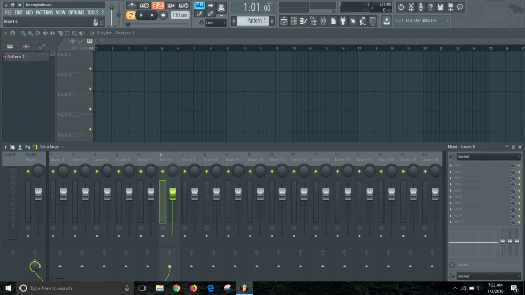 fl studio mixer window