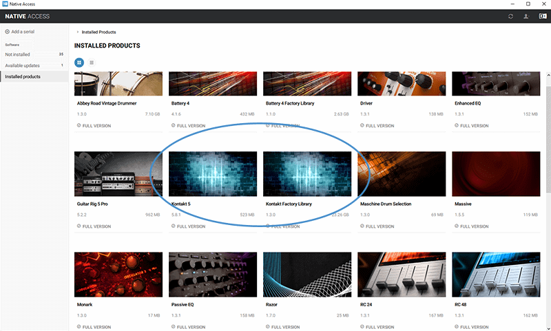 native access kontakt installed
