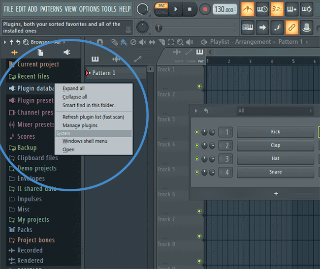 plugin database - fl studio - left side