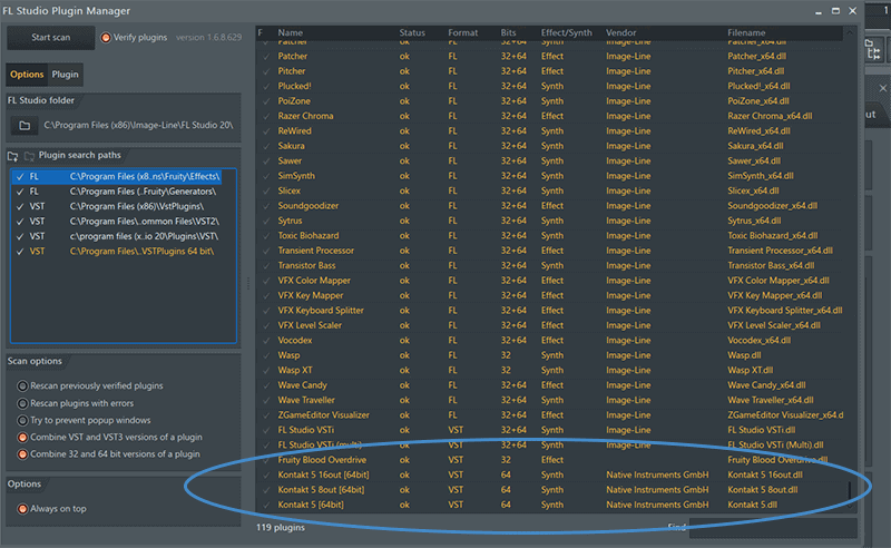 fl studio plugin manager kontakt installed
