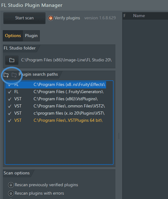 add folder plugin manager fl studio